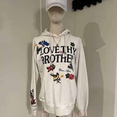 dsquared2 vintage white hoodie