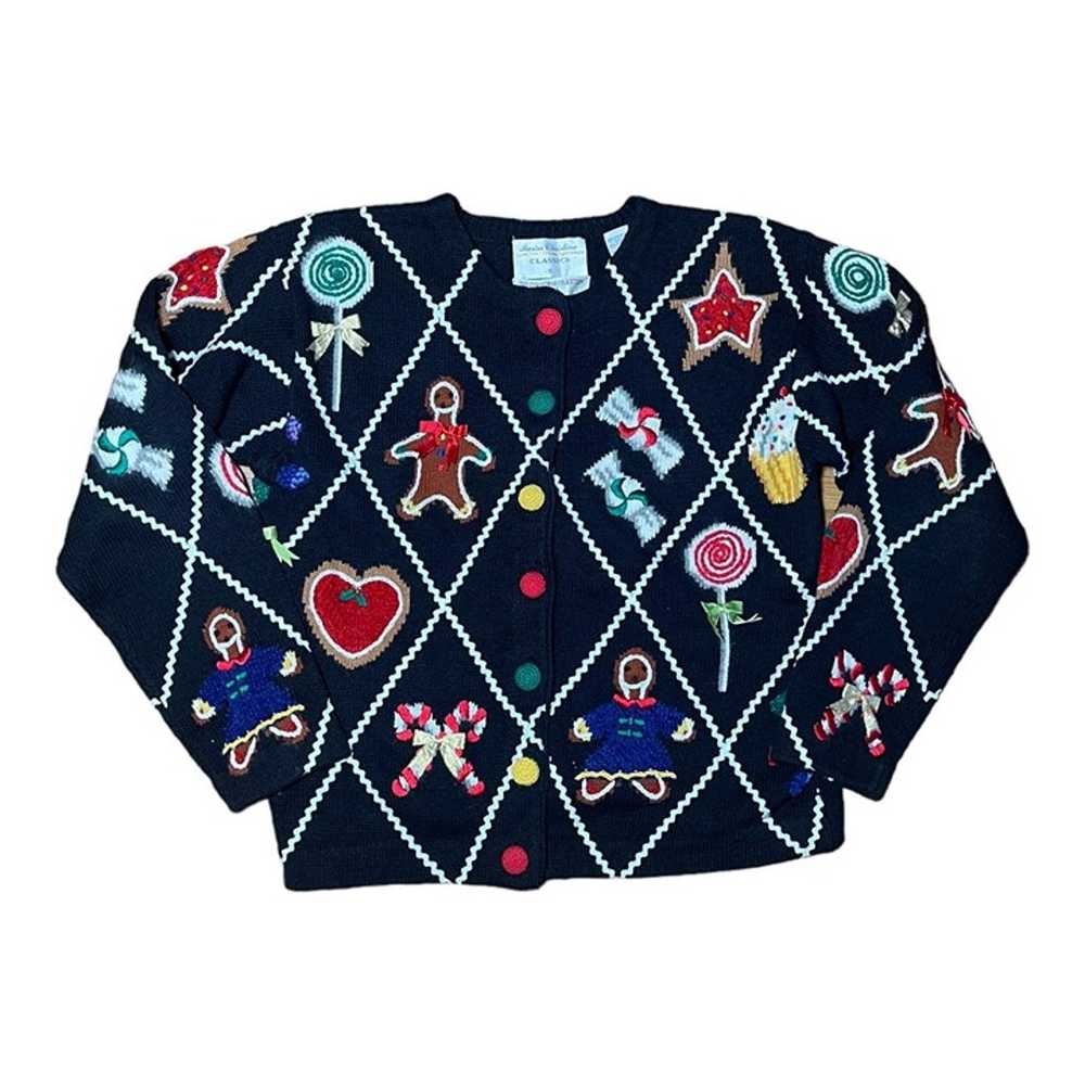 VTG Marisa Christina Christmas Cardigan Sweater - image 1