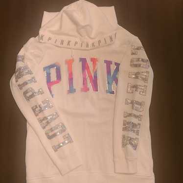 VS PINK White Bling WaterColor Hoodie