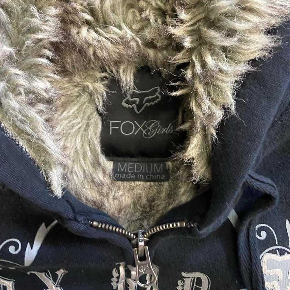 fox racing vintage fur lined black and white deta… - image 4