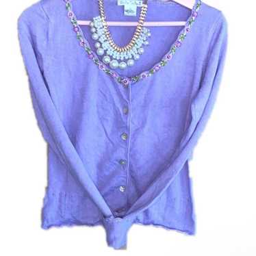 Vintage Y2K Betsey Johnson lavender cashmere card… - image 1