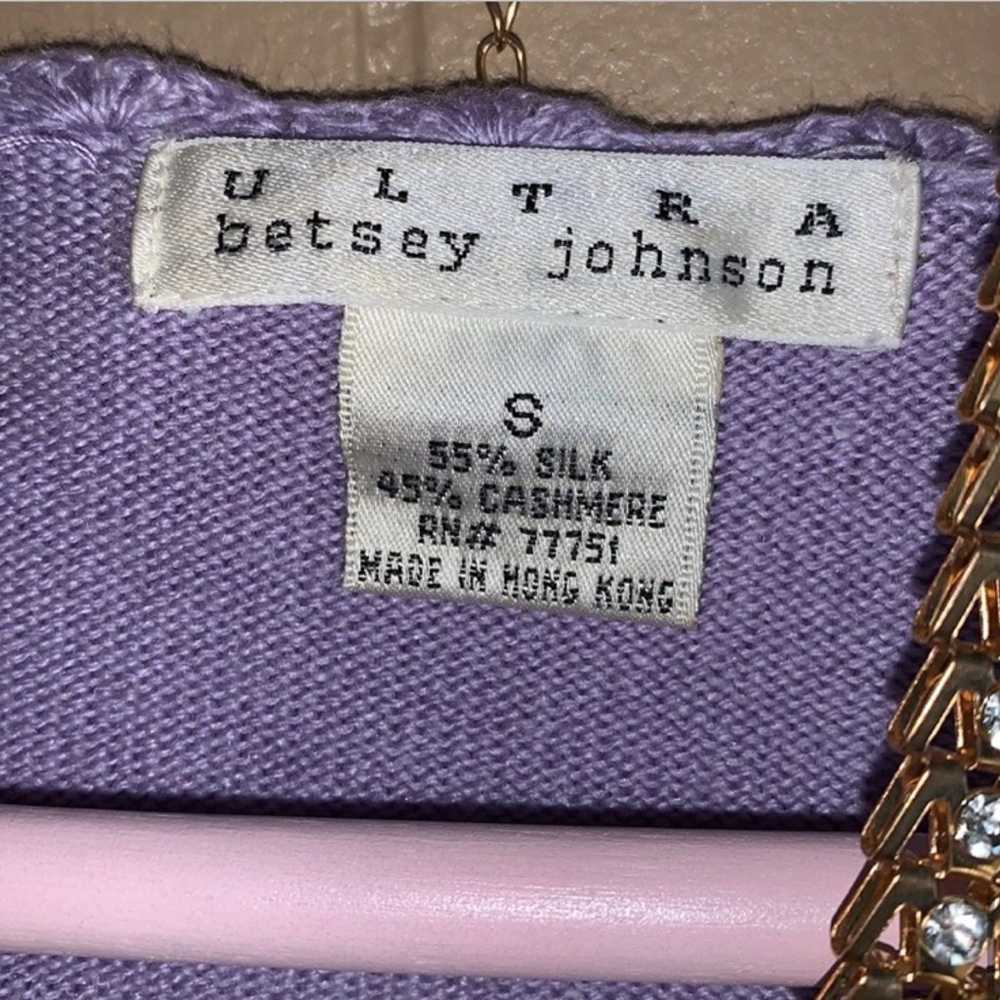 Vintage Y2K Betsey Johnson lavender cashmere card… - image 4