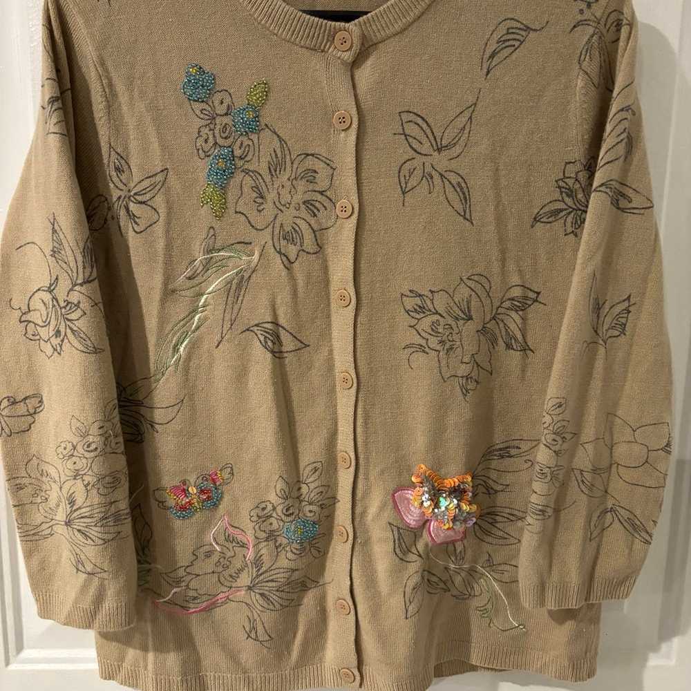 Vintage White Stag Cardigan - image 1