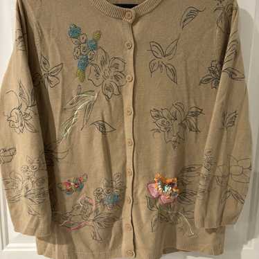 Vintage White Stag Cardigan - image 1