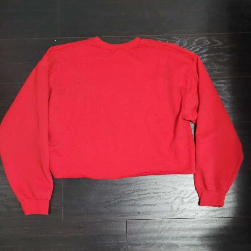 Coca Cola Sweatshirt Womens M Red Cropped Oversiz… - image 2