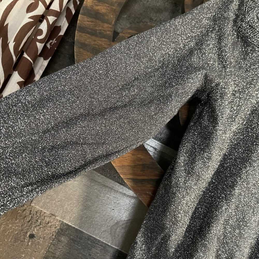 Worthington M Sweater Grey Silver Metallic 3/4 Sl… - image 6