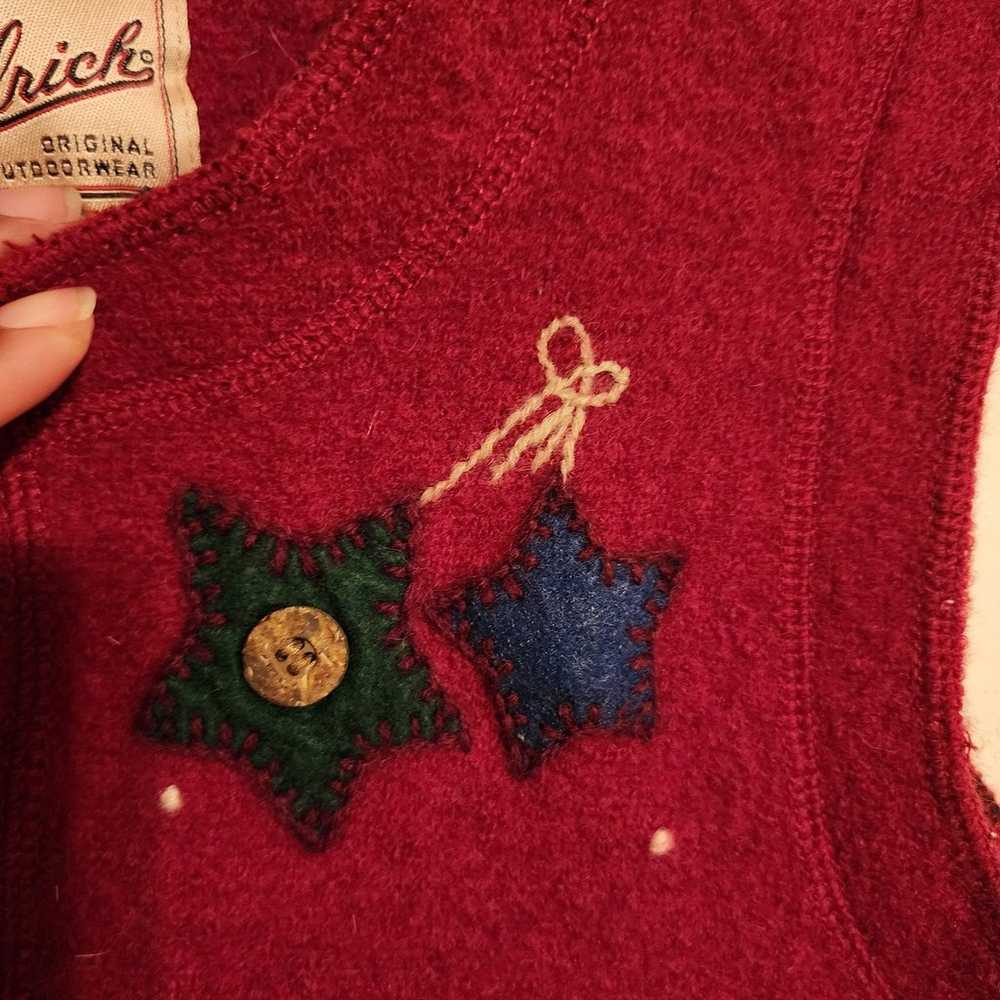 Woolrich 100% Wool Christmas Holiday Vest Vintage… - image 11