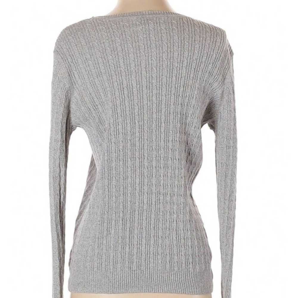 Karen Scott | medium gray cable knit sweater - image 2