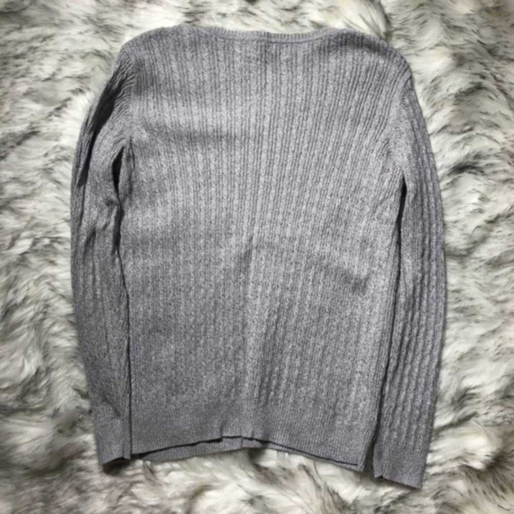 Karen Scott | medium gray cable knit sweater - image 5