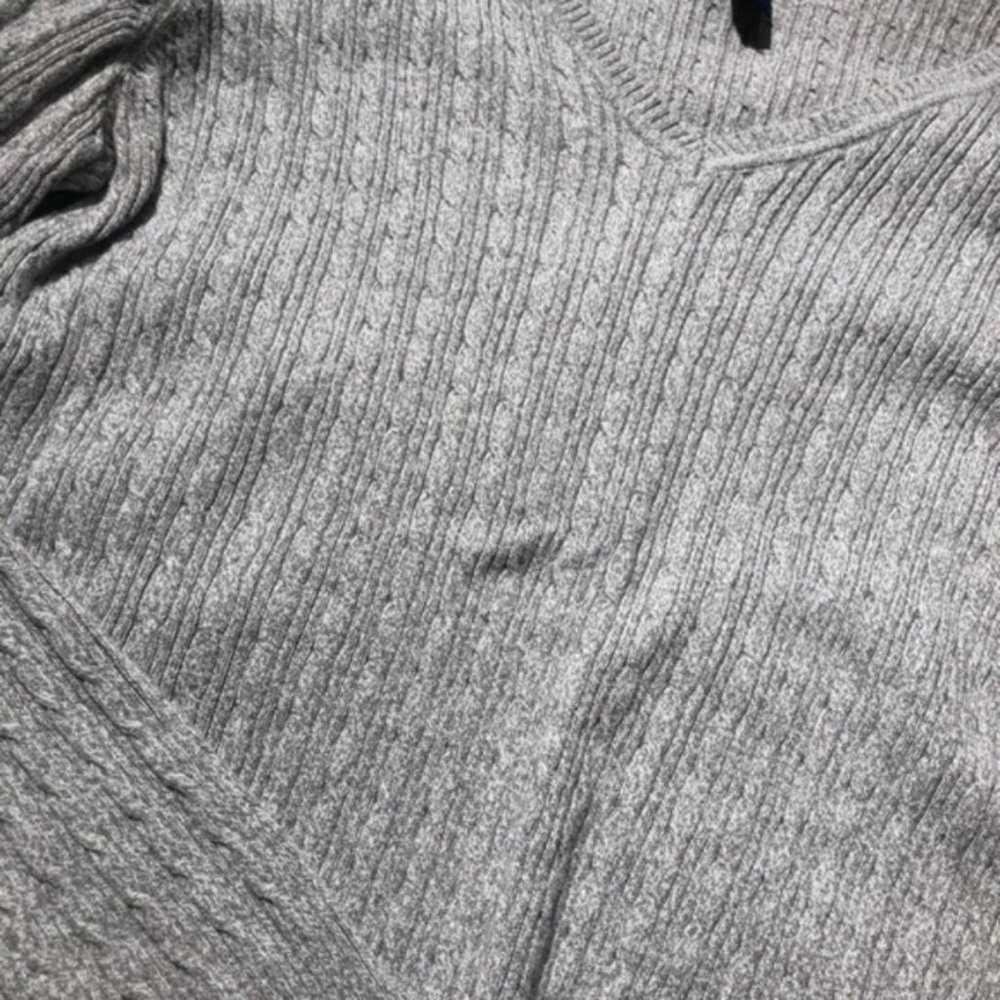 Karen Scott | medium gray cable knit sweater - image 6