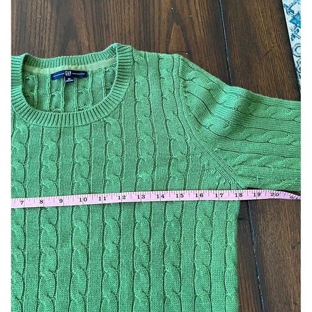 Gap Green Cable Knit Angora Blend Crew Neck Sweat… - image 8