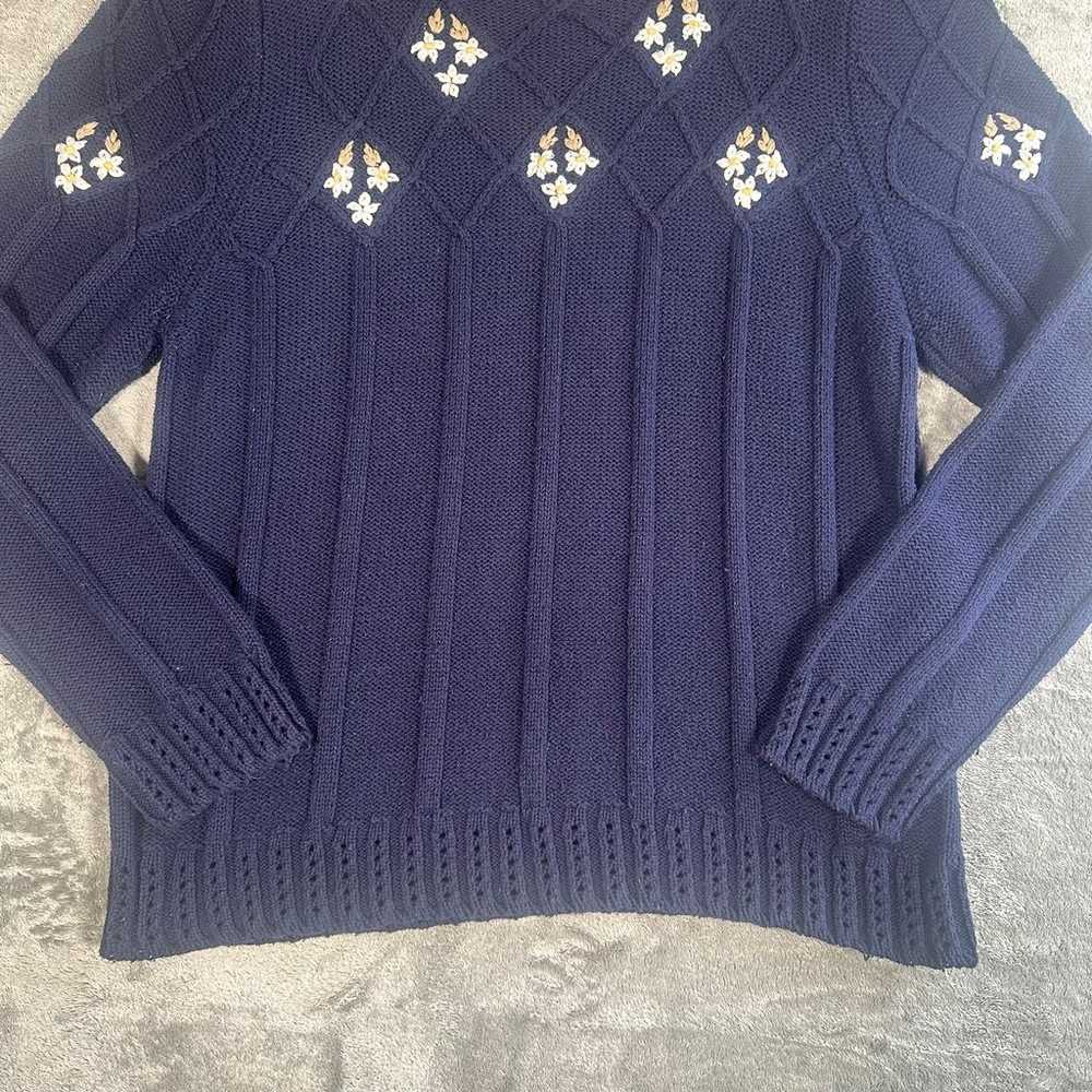 Susan Bristol Vintage Embroidered Sweater Womens - image 3