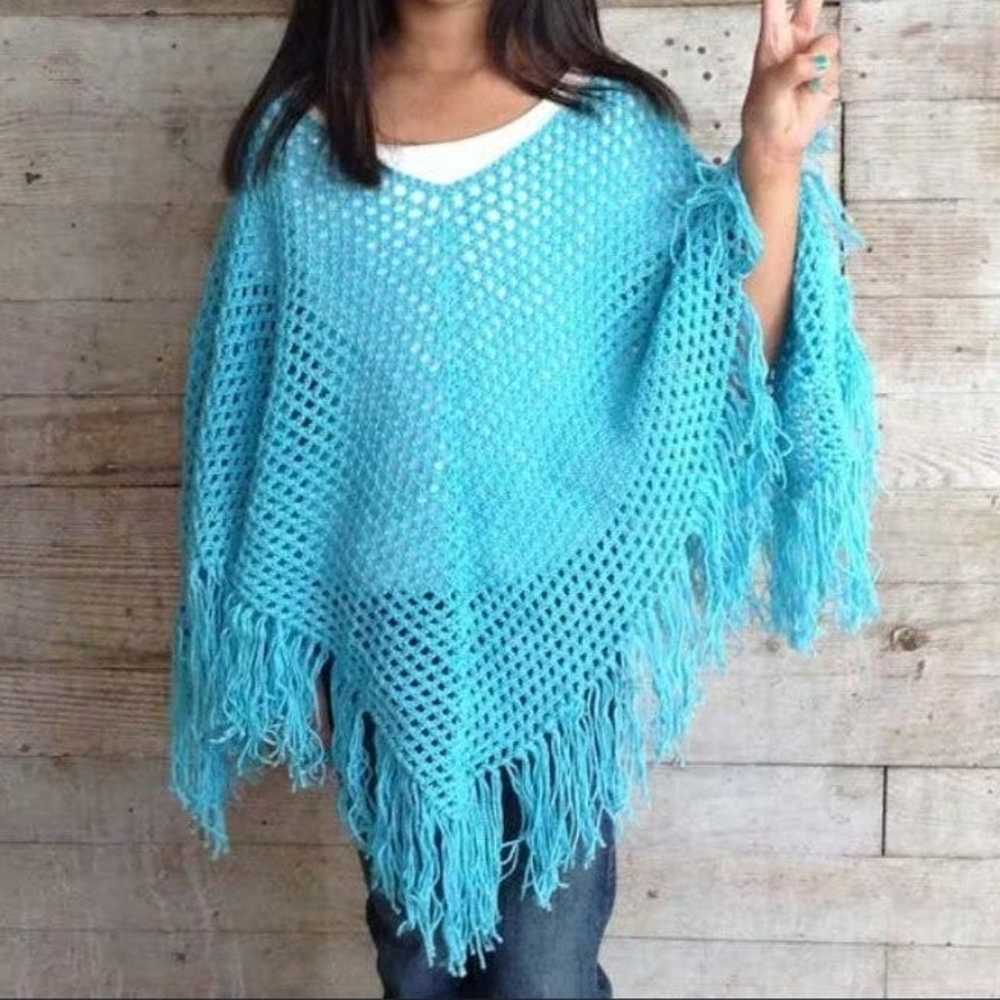 Vintage Y2K Blue poncho - image 10