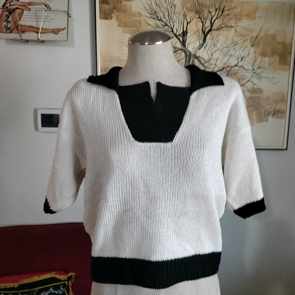 Vintage black and white sweater by Claus - image 1