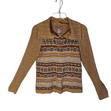 Tiara Intl Vintage SZ M Fair Isle Sweater Jacket C