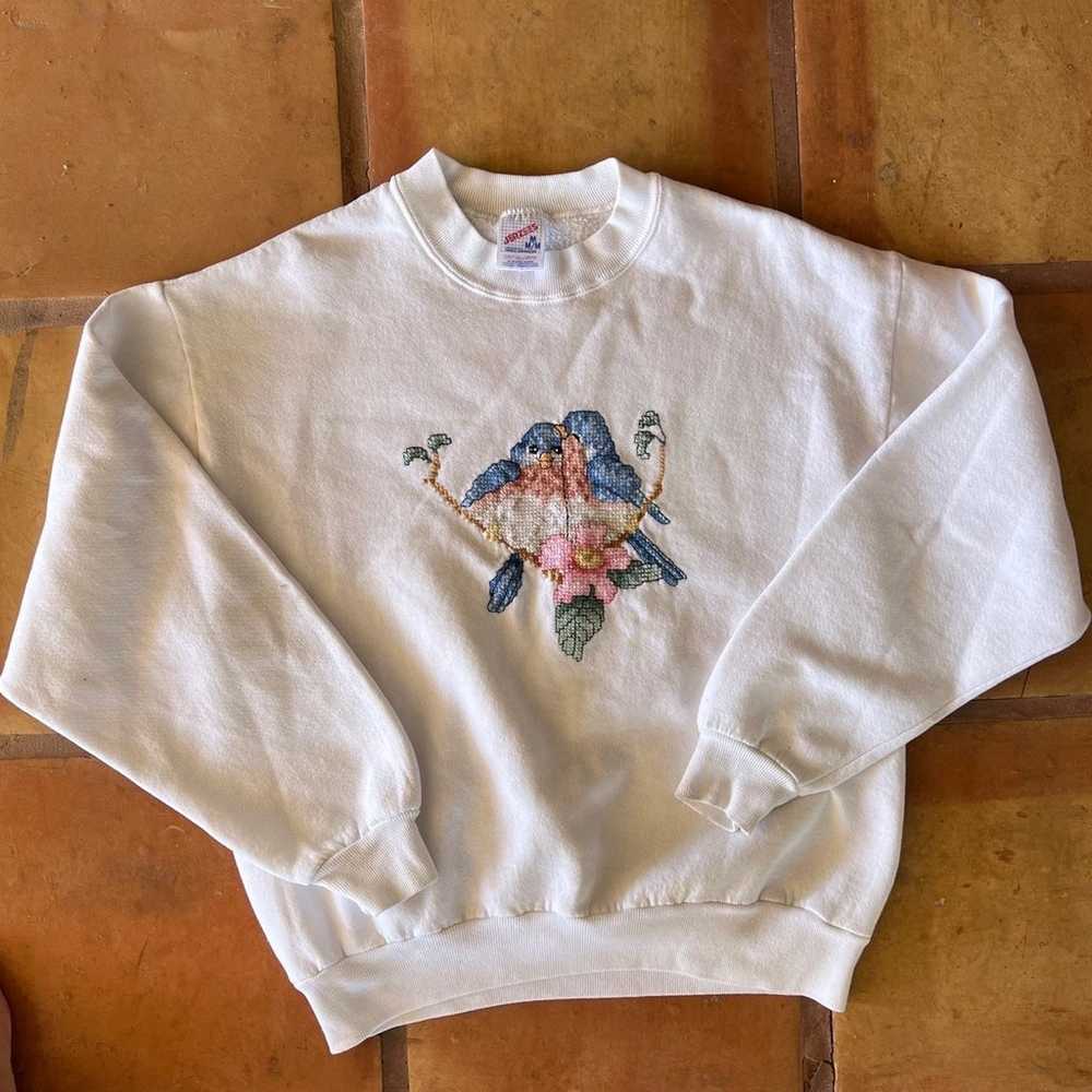 Vintage Lovebirds Crewneck - image 1