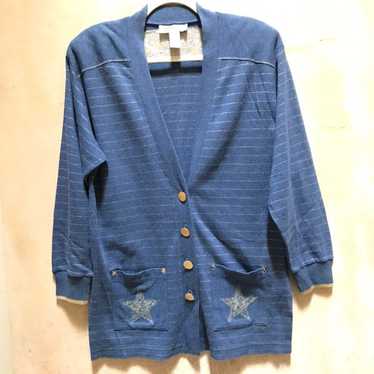 Vintage Cardigan Molto Fino Blue gold - image 1