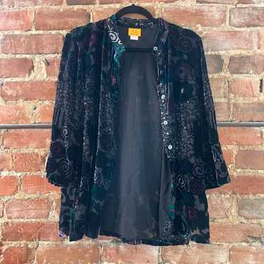 Ruby Rd. velvet burnout floral cardigan size 8