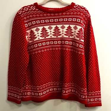 Vintage Liz Claiborne Winter Red Sweater - image 1