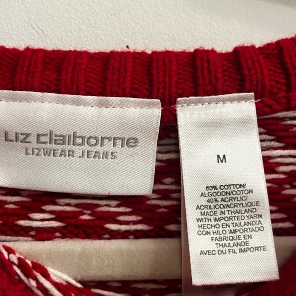 Vintage Liz Claiborne Winter Red Sweater - image 6