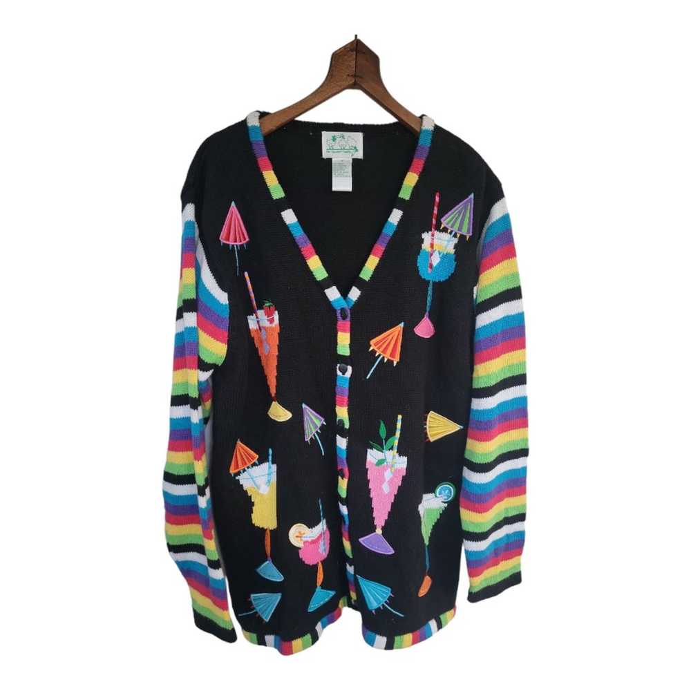 Vintage Quacker Factory Cocktail Knit Cardigan Sw… - image 1