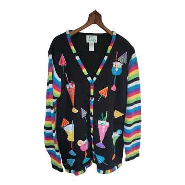 Vintage Quacker Factory Cocktail Knit Cardigan Sw… - image 1