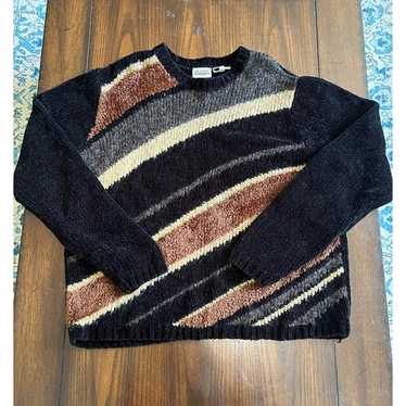 Vintage 90's Classic Elements Striped Crewneck Lo… - image 1