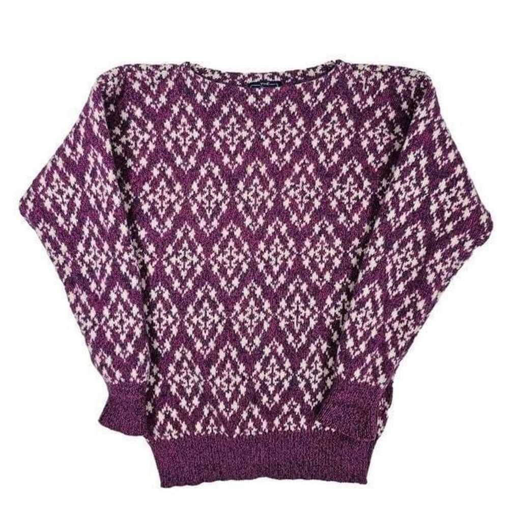 Vintage Woolrich Women's Crewneck Sweater Purple … - image 1