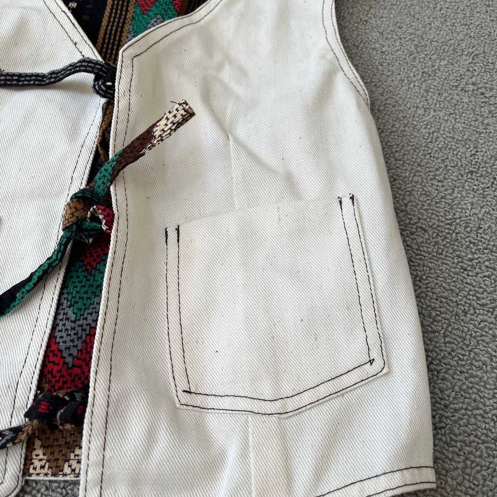 Vintage Claribels Closet White Indian Tribal Vest… - image 3