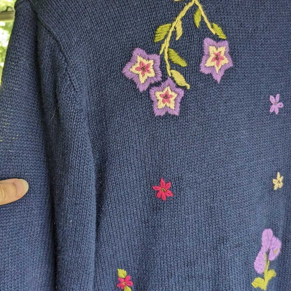 Vintage Embroidered Quacker Factory Long Cardigan… - image 3