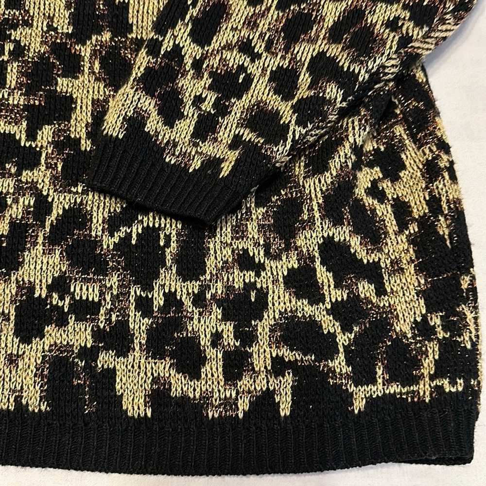 Rose Vintage Metallic Cheetah Print Sweater - image 5