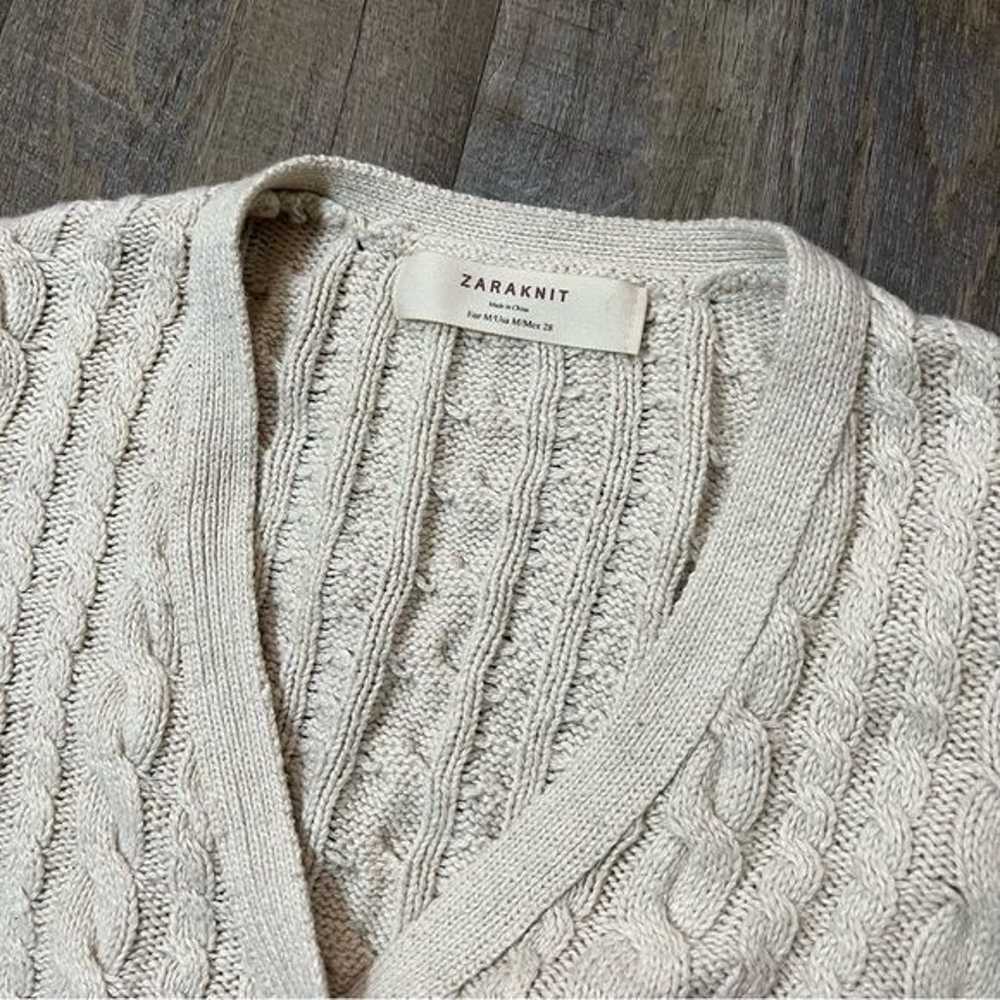 Vintage Zara Cream Knit Button Cardigan Sweater W… - image 4