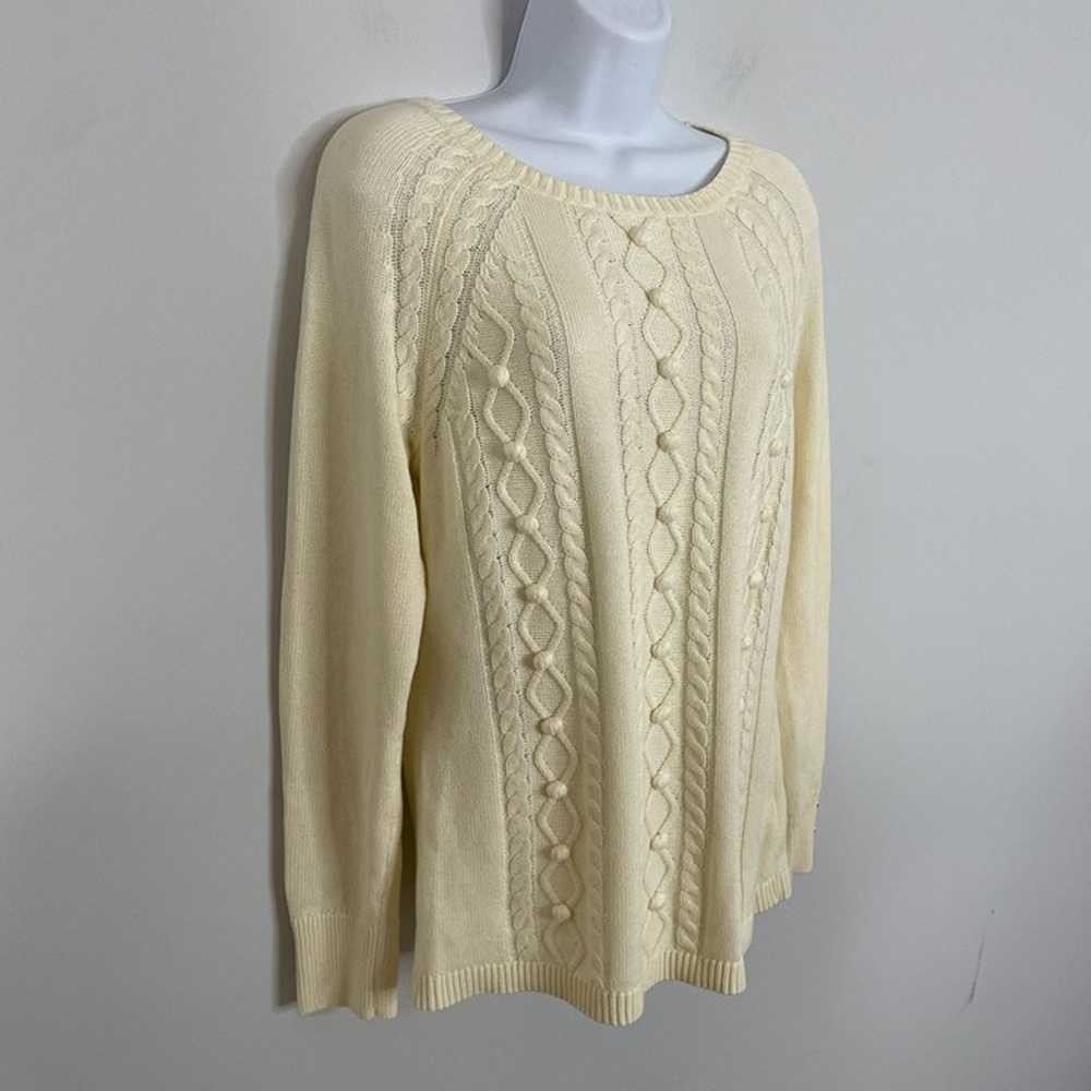 Talbots CASHMERE Blend Pullover Sweater M Ivory F… - image 10