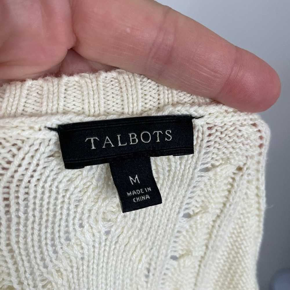 Talbots CASHMERE Blend Pullover Sweater M Ivory F… - image 11