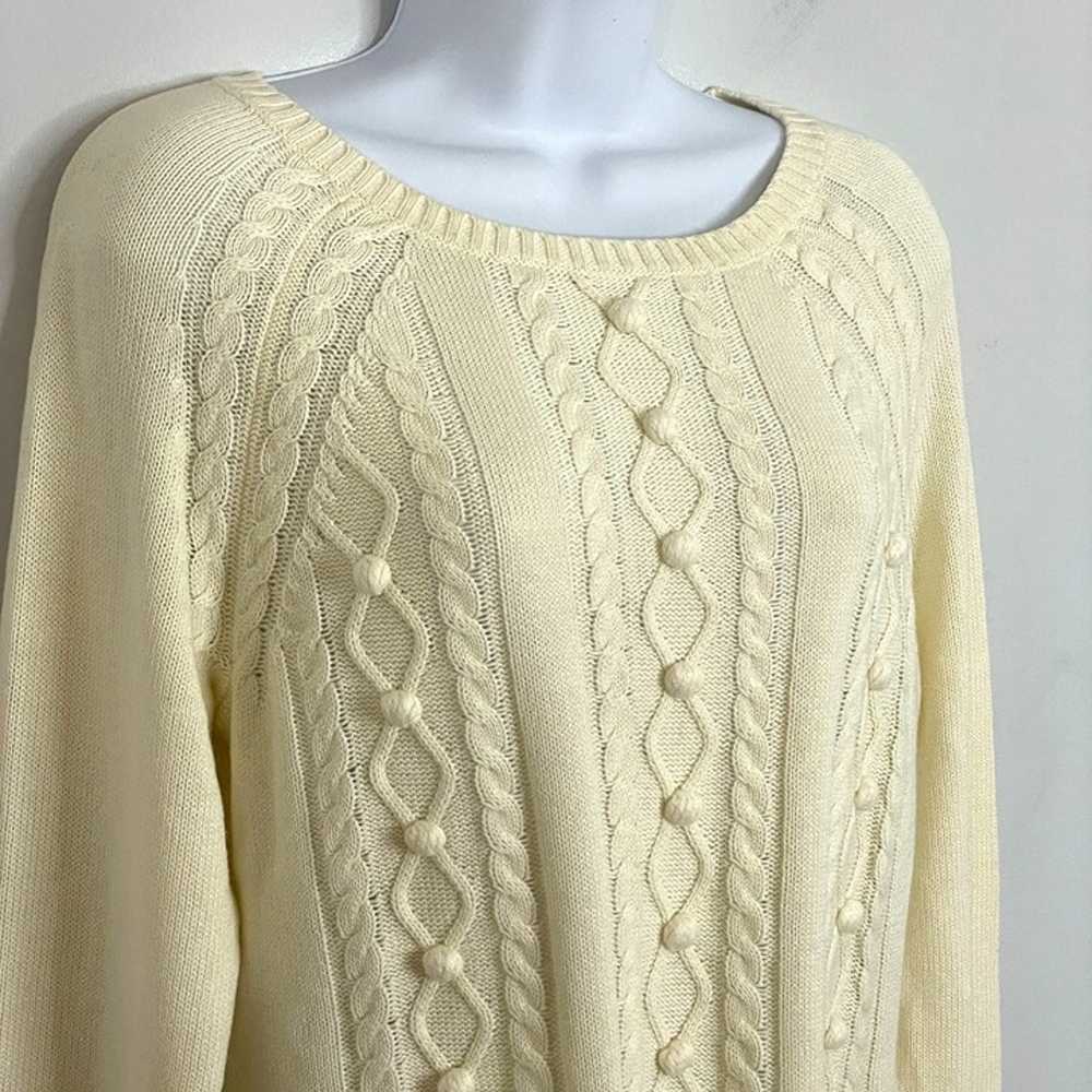 Talbots CASHMERE Blend Pullover Sweater M Ivory F… - image 2