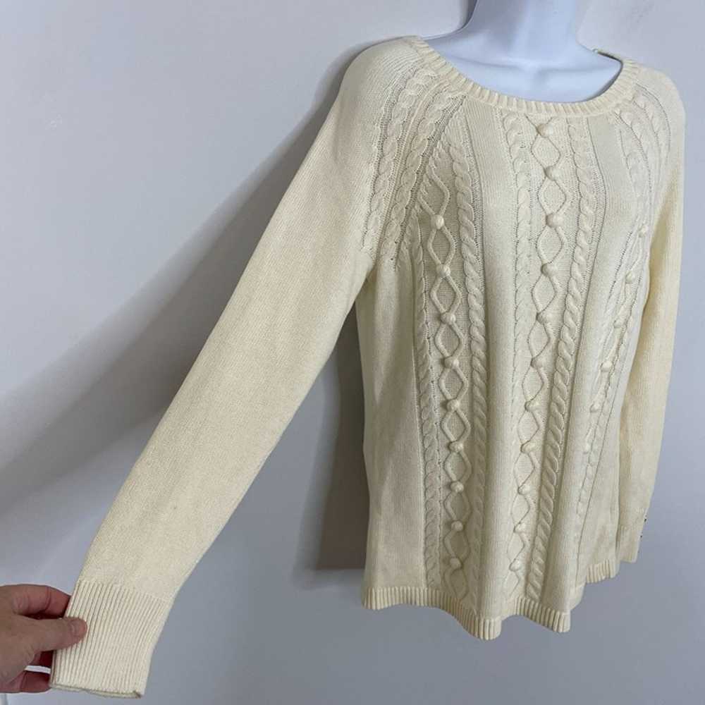 Talbots CASHMERE Blend Pullover Sweater M Ivory F… - image 4