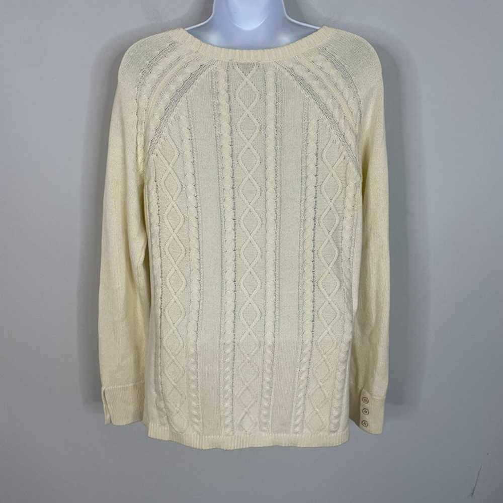 Talbots CASHMERE Blend Pullover Sweater M Ivory F… - image 9