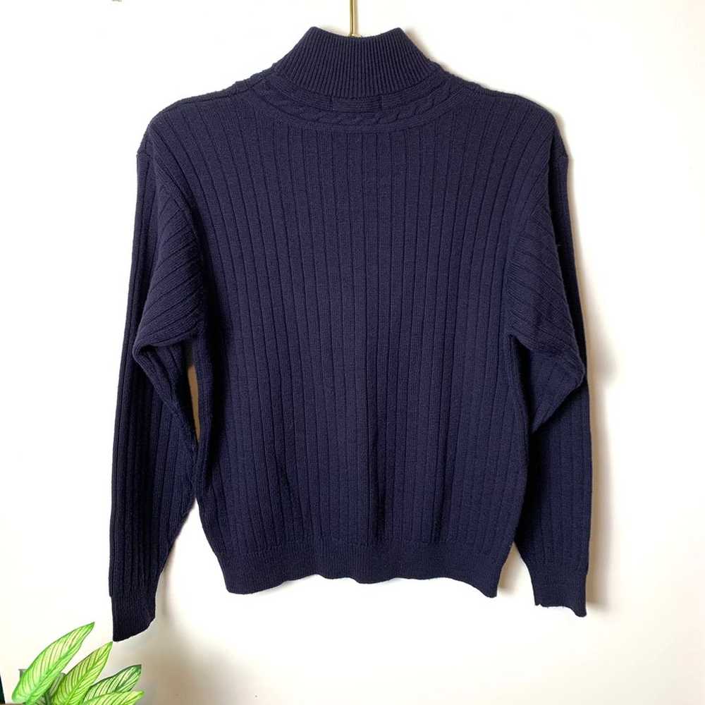 Lambswool  Super Soft Blue Turtleneck Sweater Sz M - image 2