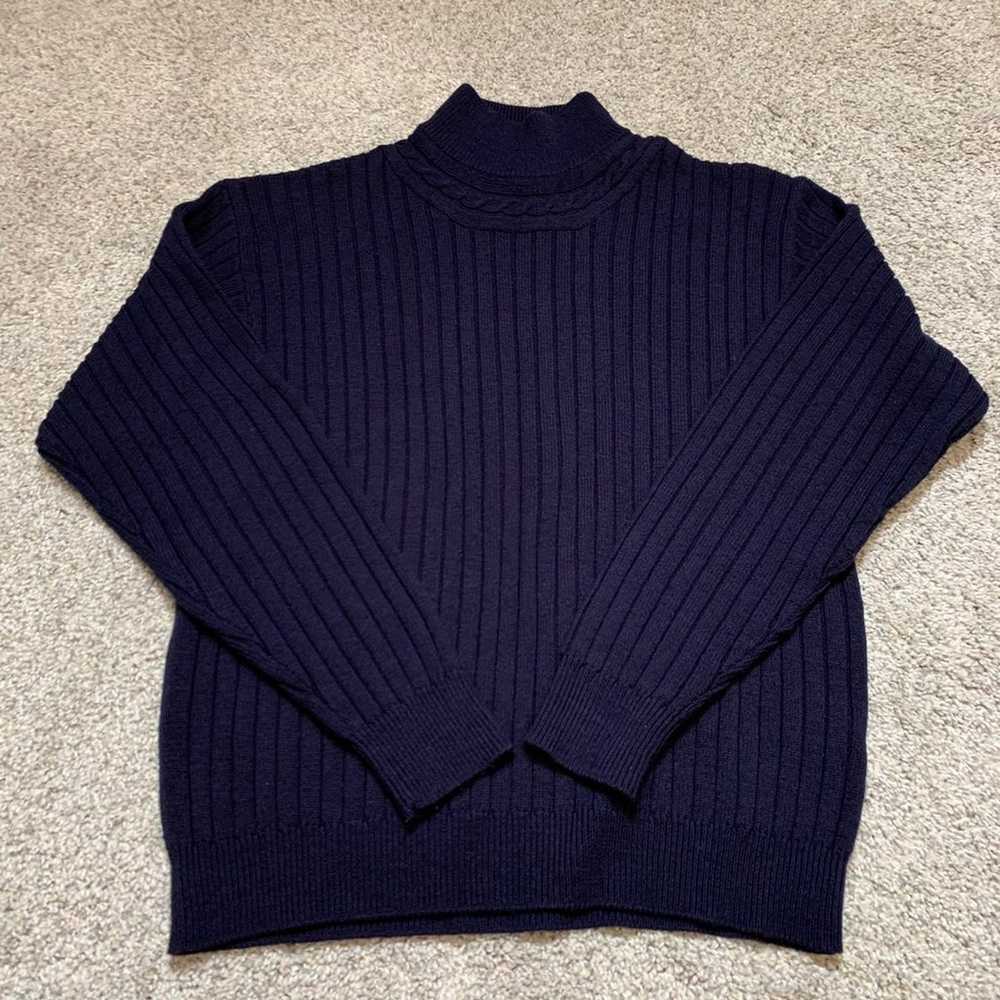 Lambswool  Super Soft Blue Turtleneck Sweater Sz M - image 3