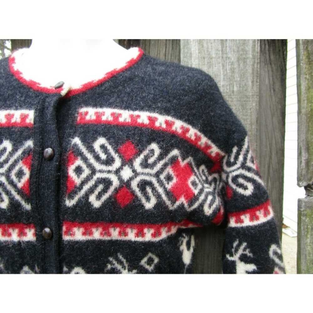 Vintage Lands End 100% Wool Women's Sweater Blk R… - image 2