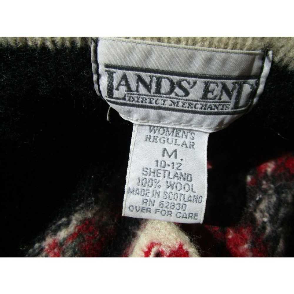 Vintage Lands End 100% Wool Women's Sweater Blk R… - image 6