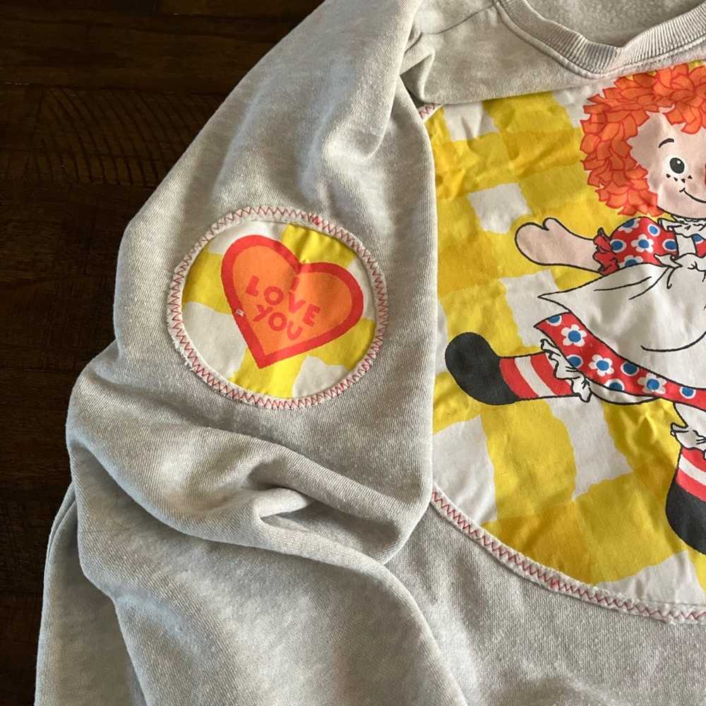 Upcycled Raggedy Ann Bed Sheets Sweatshirt - image 3