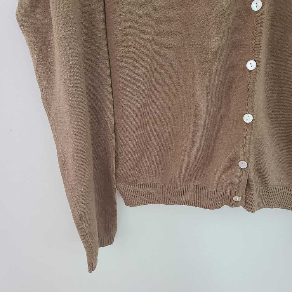 VTG Cervelle Camel Tan Silk Wool V-Neck Mother of… - image 3