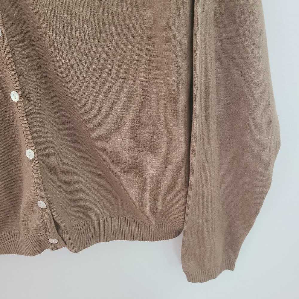 VTG Cervelle Camel Tan Silk Wool V-Neck Mother of… - image 5