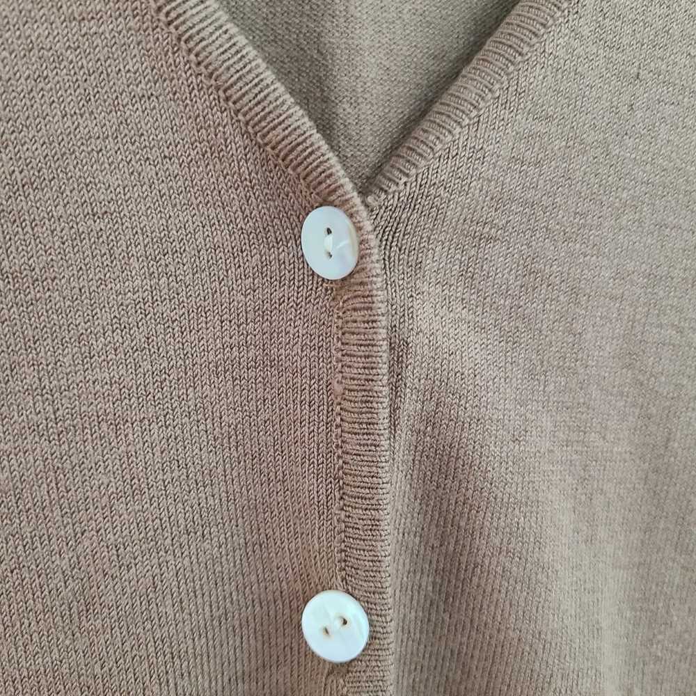 VTG Cervelle Camel Tan Silk Wool V-Neck Mother of… - image 6