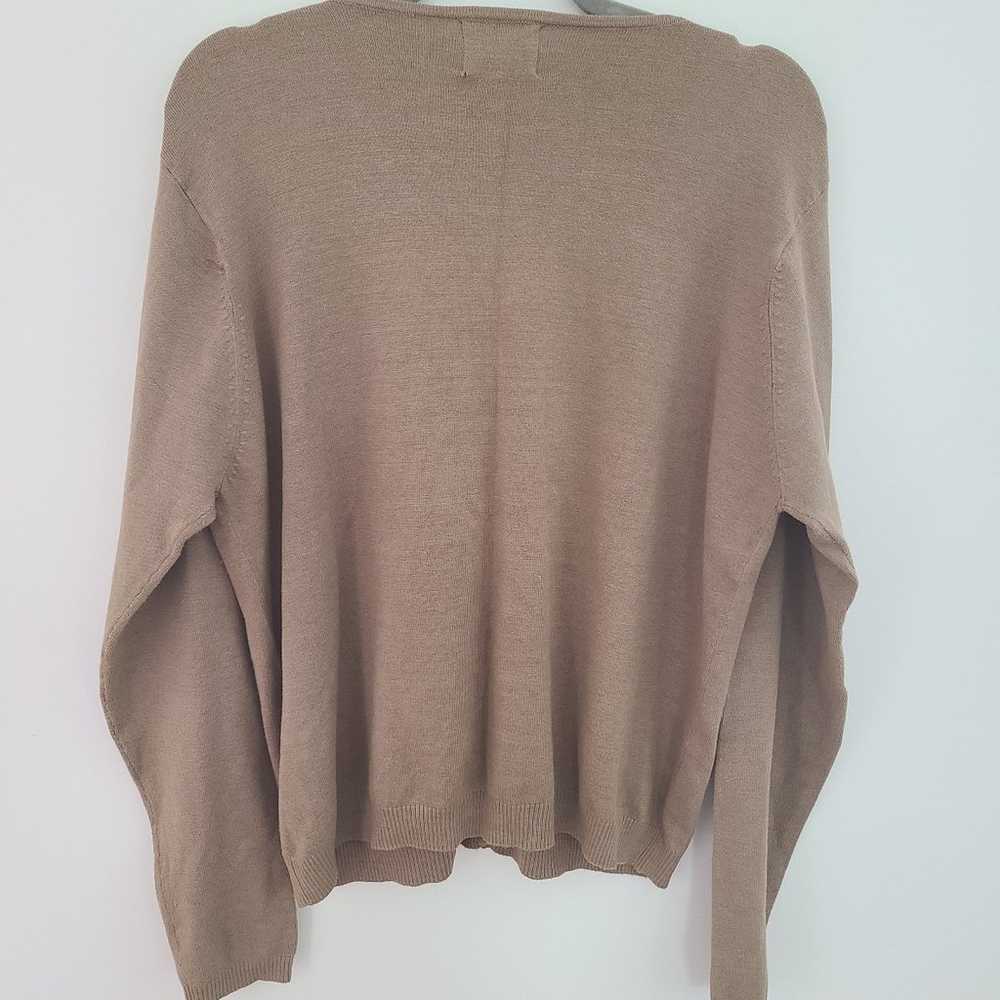 VTG Cervelle Camel Tan Silk Wool V-Neck Mother of… - image 7