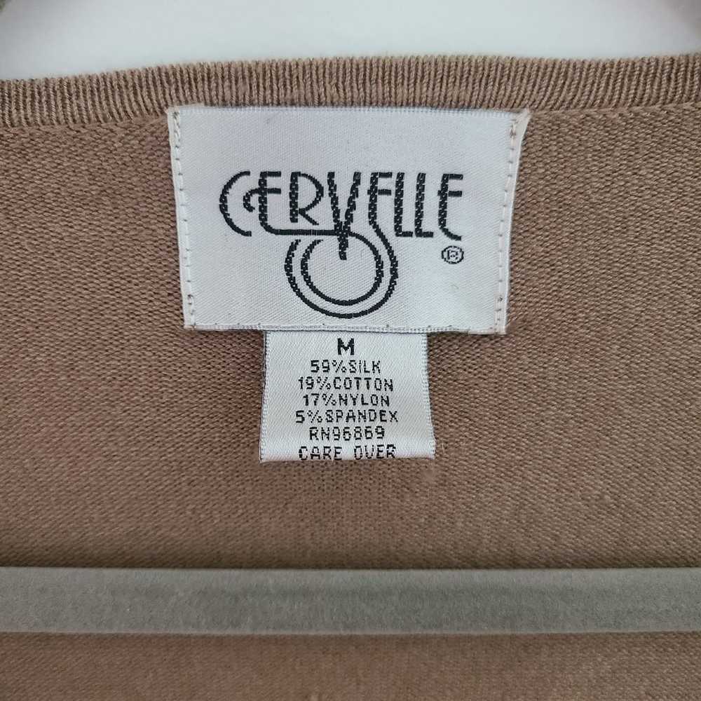 VTG Cervelle Camel Tan Silk Wool V-Neck Mother of… - image 8