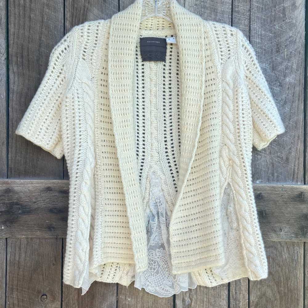 Guinevere by Anthropologie Knitted and Lace Cream… - image 1