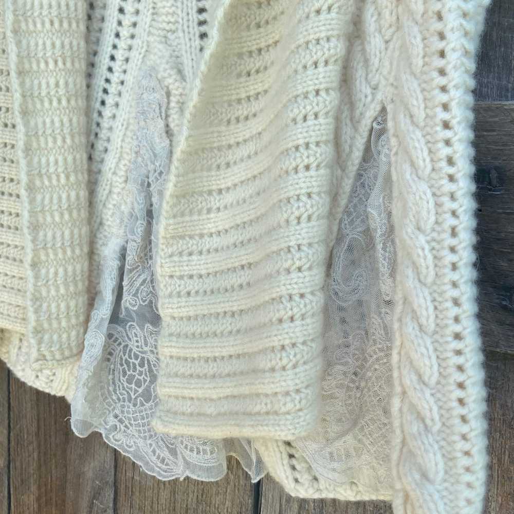 Guinevere by Anthropologie Knitted and Lace Cream… - image 3