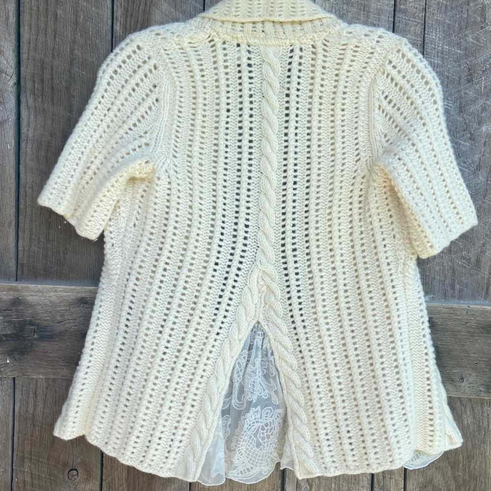 Guinevere by Anthropologie Knitted and Lace Cream… - image 7